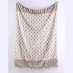 Handmade Decorative Couch Blanket Hand Block Floral Print Throw - Image 4