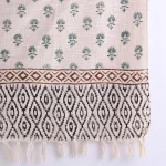 Handmade Decorative Couch Blanket Hand Block Floral Print Throw - Image 5