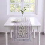 Handmade White Cotton Floral Table Runner for Farmhouse Dining Decor - Image 2