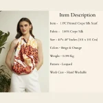Modern Leopard Print Silk Shawl Soft Lightweight Designer Scarf for Women - Image 10