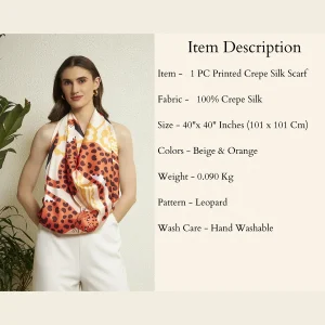 Modern Leopard Print Silk Shawl Soft Lightweight Designer Scarf for Women - Image 10