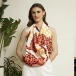 Modern Leopard Print Silk Shawl Soft Lightweight Designer Scarf for Women