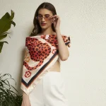 Modern Leopard Print Silk Shawl Soft Lightweight Designer Scarf for Women - Image 2