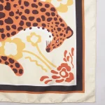 Modern Leopard Print Silk Shawl Soft Lightweight Designer Scarf for Women - Image 9