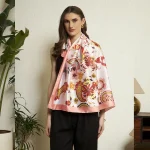 Premium Crepe Silk Scarf Butterfly Print Fashion Neck Wrap for Women