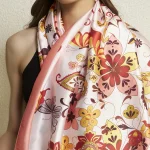 Premium Crepe Silk Scarf Butterfly Print Fashion Neck Wrap for Women - Image 9
