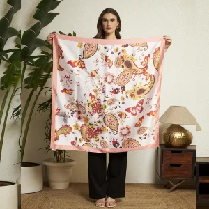 Premium Crepe Silk Scarf Butterfly Print Fashion Neck Wrap for Women - Image 7