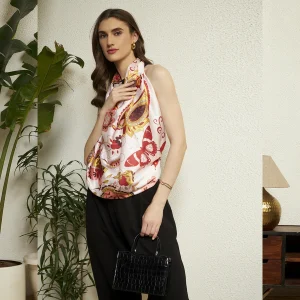 Premium Crepe Silk Scarf Butterfly Print Fashion Neck Wrap for Women - Image 5