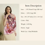 Premium Floral Eagle Silk Scarf Pink Eagle Inspired Designer Scarf Women's - Image 10