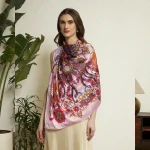 Premium Floral Eagle Silk Scarf Pink Eagle Inspired Designer Scarf Women's - Image 2