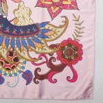 Premium Floral Eagle Silk Scarf Pink Eagle Inspired Designer Scarf Women's - Image 8