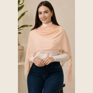 Premium Soft Chiffon Hijab for Women Lightweight Peach Neck Wrap - Image 4