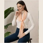 Premium Soft Chiffon Hijab for Women Lightweight Peach Neck Wrap - Image 3