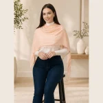 Premium Soft Chiffon Hijab for Women Lightweight Peach Neck Wrap - Image 2