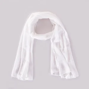 Premium White Chiffon Hijab Stole Soft Daily Wear Scarf for Women - Image 9