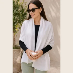 Premium White Chiffon Hijab Stole Soft Daily Wear Scarf for Women - Image 3