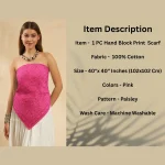Soft Cotton Pink Paisley Fashion Wrap Women Scarf - Image 9