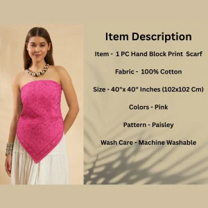 Soft Cotton Pink Paisley Fashion Wrap Women Scarf - Image 9