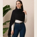 Stylish Black Chiffon Stole for Women Soft Fashion Scarf - Image 3