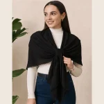 Stylish Black Chiffon Stole for Women Soft Fashion Scarf - Image 2