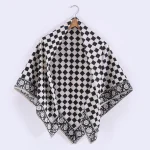 Stylish Black White Cotton Wrap Scarf For Women - Image 7
