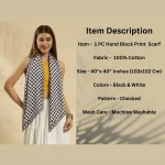 Stylish Black White Cotton Wrap Scarf For Women - Image 10