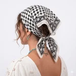 Stylish Black White Cotton Wrap Scarf For Women - Image 6