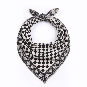 Stylish Black White Cotton Wrap Scarf For Women - Image 8
