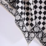 Stylish Black White Cotton Wrap Scarf For Women - Image 9