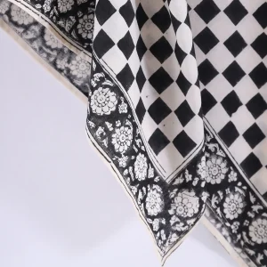 Stylish Black White Cotton Wrap Scarf For Women - Image 9