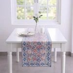 Traditional Floral Dining Table Runner Red Blue White Kitchen Decor - Image 2