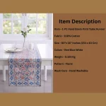 Traditional Floral Dining Table Runner Red Blue White Kitchen Decor - Image 6