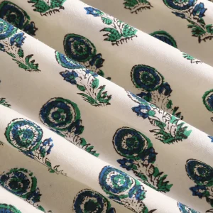 Traditional Sanganer Hand Block Print Cotton Fabric Floral Buti Design - Image 3
