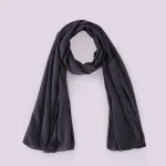 Women’s Gray Chiffon Scarf with Lace Border 66 x 28 Inch - Image 7
