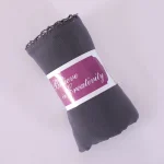 Women’s Gray Chiffon Scarf with Lace Border 66 x 28 Inch - Image 6