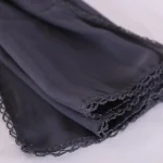 Women’s Gray Chiffon Scarf with Lace Border 66 x 28 Inch - Image 5