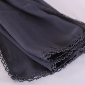 Women’s Gray Chiffon Scarf with Lace Border 66 x 28 Inch - Image 5