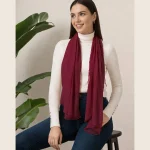 Women’s Lightweight Maroon Scarf Fashionable Daily Wear Accessory - Image 4