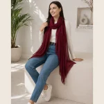 Women’s Lightweight Maroon Scarf Fashionable Daily Wear Accessory - Image 2