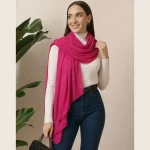 Women’s Lightweight Pink Soft Chiffon Daily Wear Wrap Scarf - Image 2
