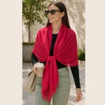 Women’s Lightweight Red Wrap Fashionable Chiffon Daily Wear Scarves