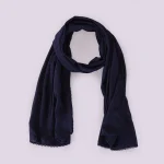 Women’s Navy Blue Chiffon Neck Scarf 66"x28" - Image 9