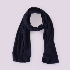 Women’s Navy Blue Chiffon Neck Scarf 66"x28" - Image 9