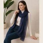 Women’s Navy Blue Chiffon Neck Scarf 66"x28"