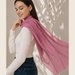 Women’s Soft Mauve Wrap Casual Party Wear Chiffon Scarf - Image 3