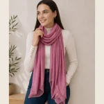 Women’s Soft Mauve Wrap Casual Party Wear Chiffon Scarf - Image 2