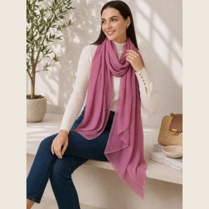 Women’s Soft Mauve Wrap Casual Party Wear Chiffon Scarf - Image 6