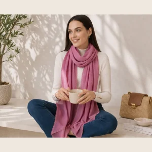 Women’s Soft Mauve Wrap Casual Party Wear Chiffon Scarf - Image 5