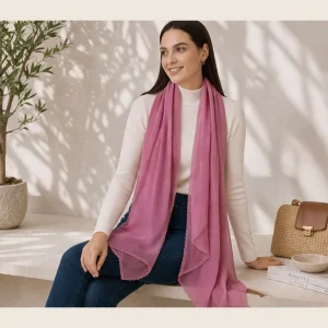 Women’s Soft Mauve Wrap Casual Party Wear Chiffon Scarf - Image 4
