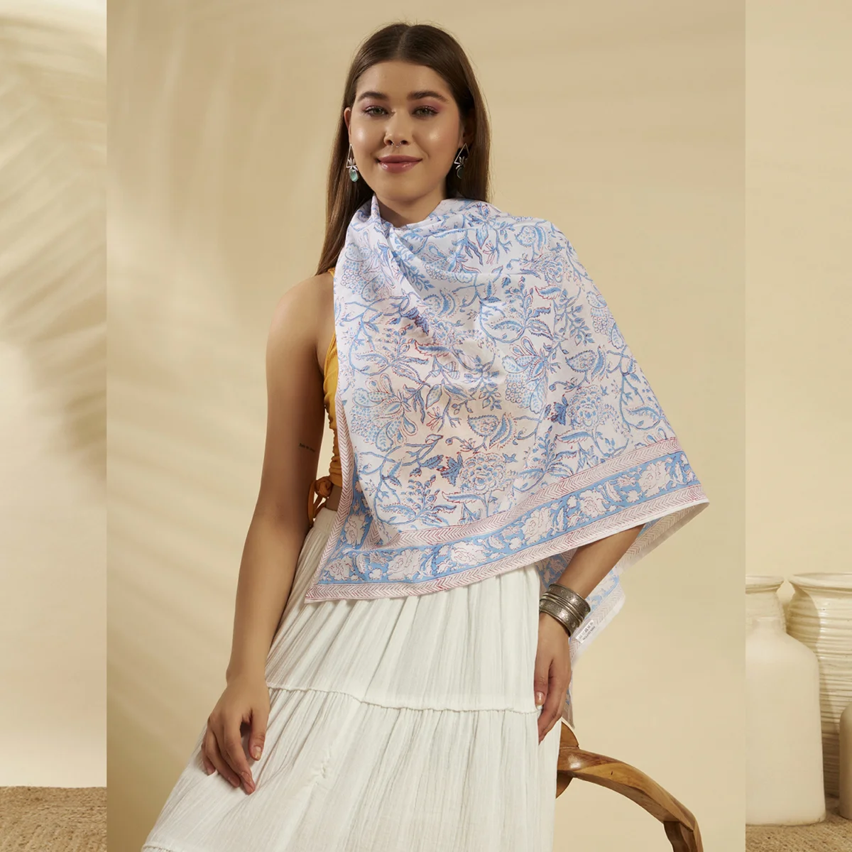 womens-traditional-floral-print-cotton-scarf CSH-32 (1)